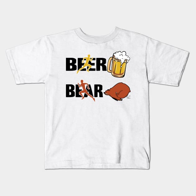 Beer Bear Funny Gift Booze Birthday Alcohol Drinking Party Kids T-Shirt by Kuehni